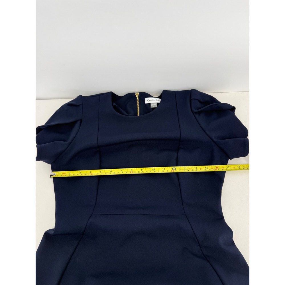 Calvin Klein Womens Navy Blue Petal Sleeve Sheath Dress Size 8 NEW - Picture 5 of 11